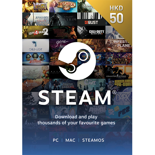 【即時發貨】Steam 預付卡 50 HKD 禮品卡 | 官方正版錢包儲值碼/Steam 港服小額補給/CS2 鑰匙開箱/全自動秒發